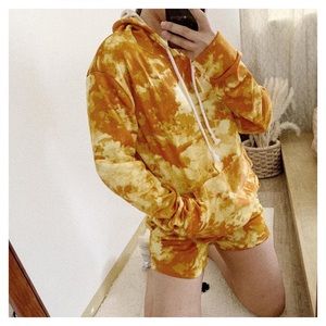 Tie dye Hoodies and Shorts Set
